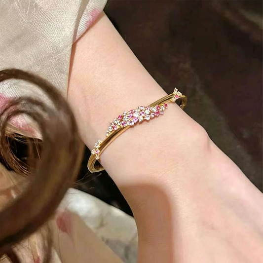 Gradient Pink Stone Pavé Set Bangle