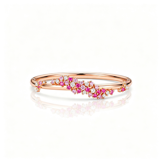 Gradient Pink Stone Pavé Set Bangle