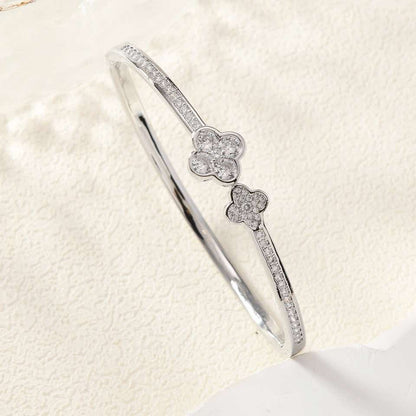 Lucky Four-Leaf Clover Starry Bangle